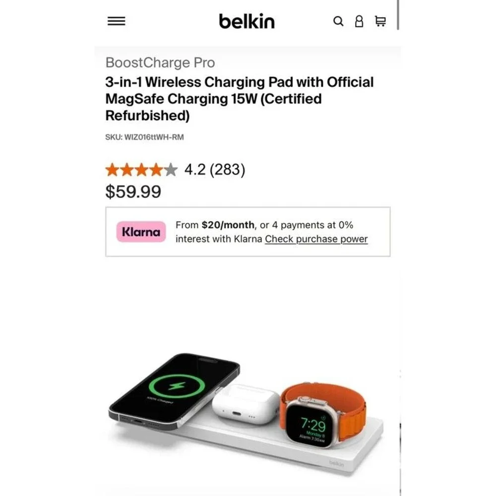 Belkin 3-in-1 MagSafe Wireless Charger – Flat Lay